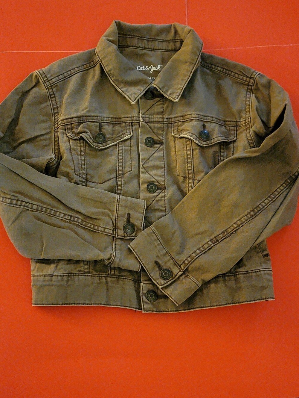 Cat & Jack Olive Green Denim Jacket for Kids